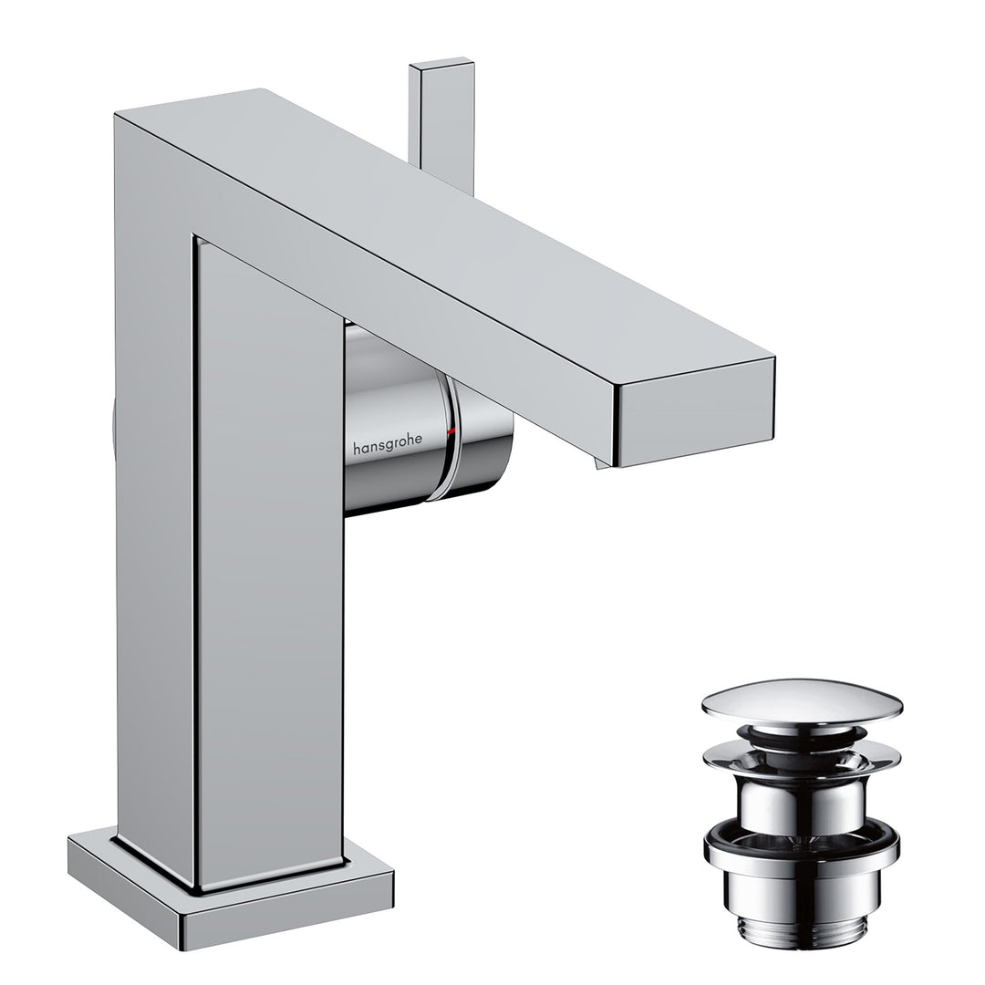 hansgrohe Tecturis E - Waschtischarmatur mit Push-Open Ablauf, energiesparend (CoolStart), Wasserhah