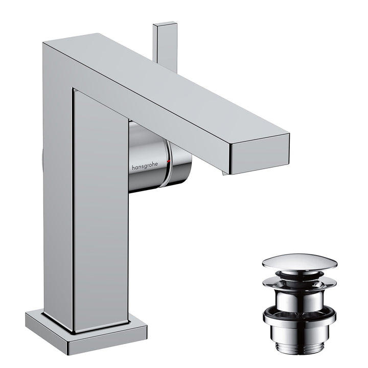 hansgrohe Tecturis E - Waschtischarmatur mit Push-Open Ablauf, energiesparend (CoolStart), Wasserhah