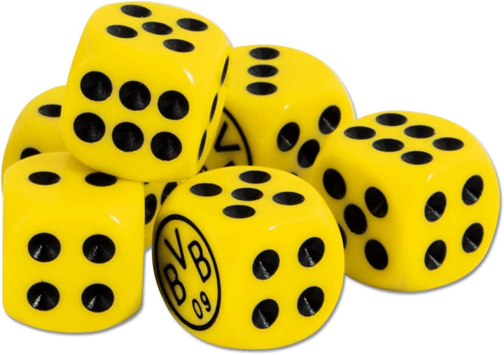Borussia Dortmund BVB-Dartpfeile mit Aufbewahrungsbox, Schwarz/gelb Bundle mit BVB-Würfelbecher-Set,