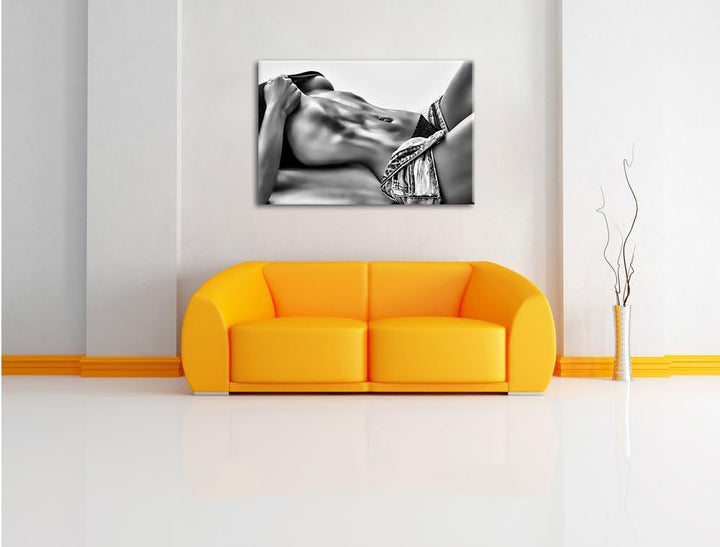 Pixxprint Sexy Frau mit schönem Körper als Leinwandbild/Grösse: 100x70 cm/Wandbild/Kunstdruck/fertig