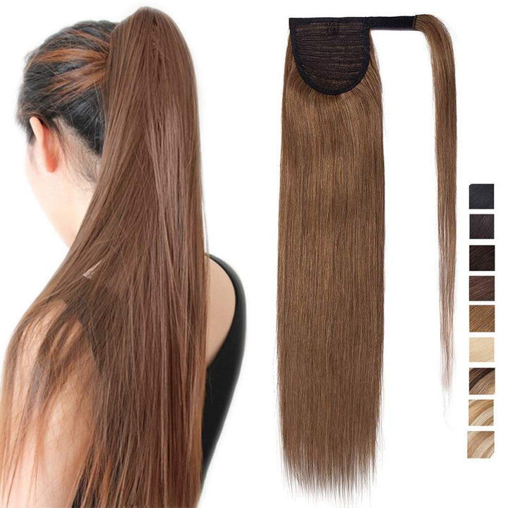 SEGO Ponytail Extension Echthaar Pferdeschwanz Zopf Haarteil Haarverlängerung Hair Piece Haar Hitzeb