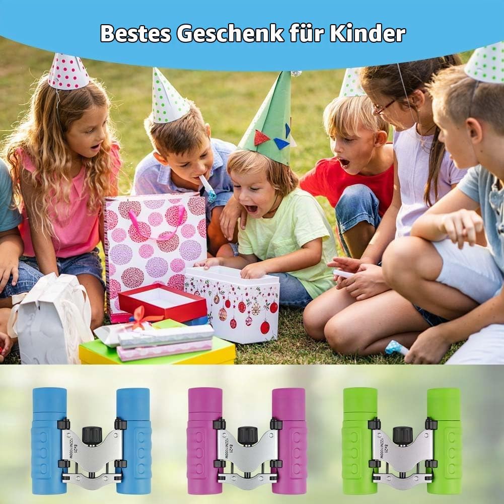 OSDUE Fernglas für Kinder, Fernglas Spielzeug, Starke Vergrösserung 8X21, Stossfestes, Inklusive Lup