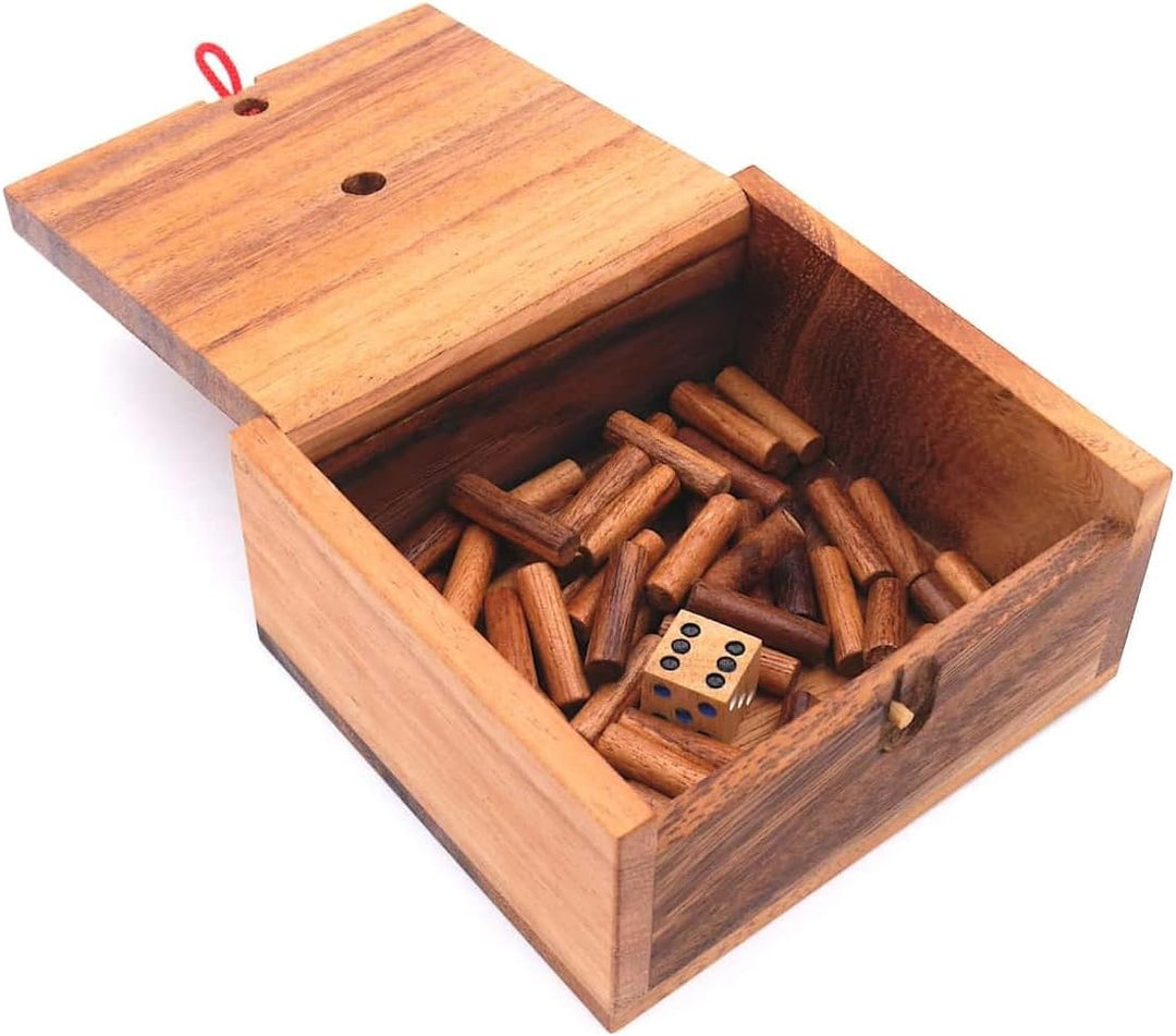 ROMBOL Endlich die 6 - lustiges Würfelspiel für die ganze Familie aus edlem Holz 10 cm x 10 cm x 5 c