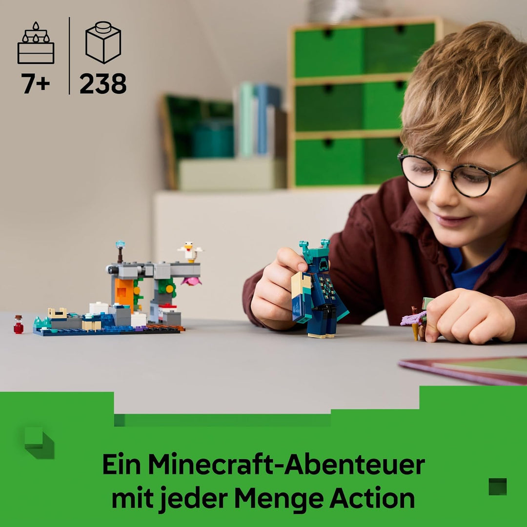 LEGO Minecraft Begegnung mit dem Wächter - Spielzeug mit stummen Ranger Minifigur und beweglicher Mo