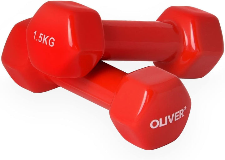 Oliver – Vinyl Kurzhanteln Set – Hantelset für Männer & Frauen – verschiedene Gewichte von 0,5 kg bi