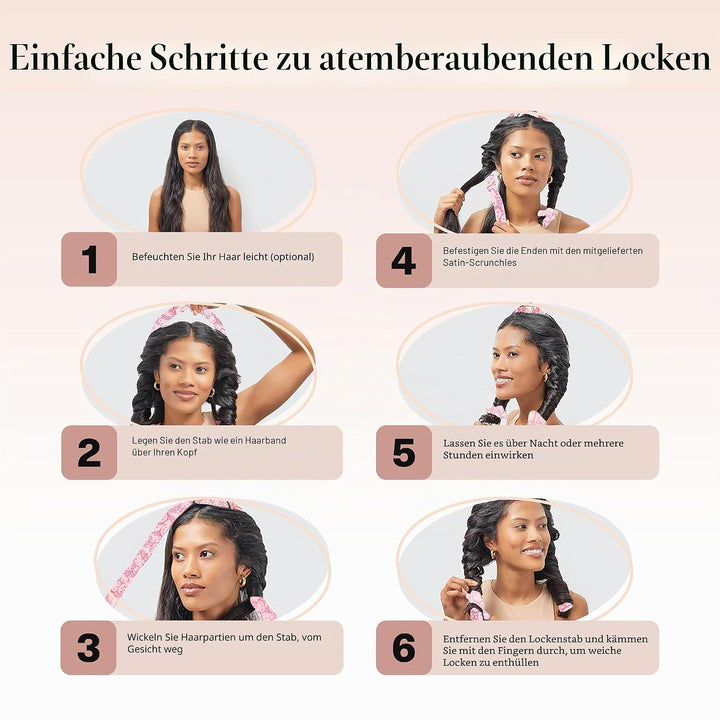 Hello Kitty x Kitsch Jumbo-Lockenset für die Nacht, hitzefreier Lockenwickler, Lockenstab für weiche