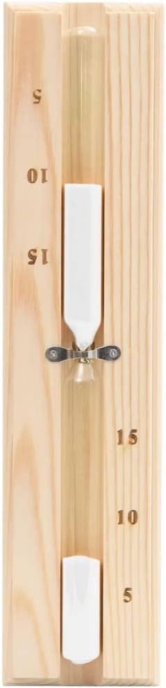 2-in-1 Sauna-Hygrothermograph und Sanduhr Set aus Massivholz Kiefer für Sauna Zubehör, Temperatur un