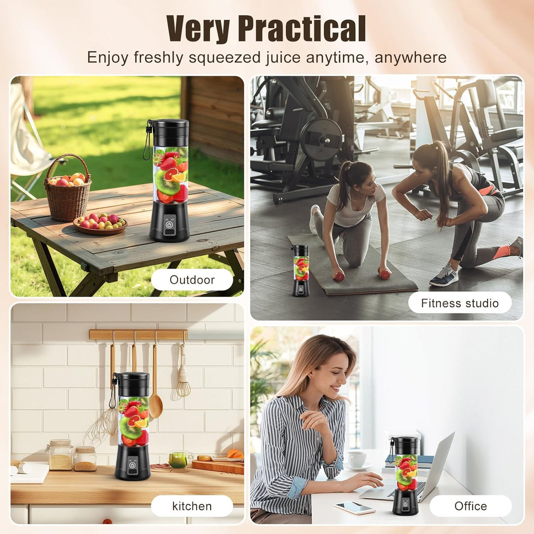 380ML Tragbarer Mixer, Elektrischer USB-Entsafter, Smoothie Maker to go, Mini-Mixer für Shakes und S