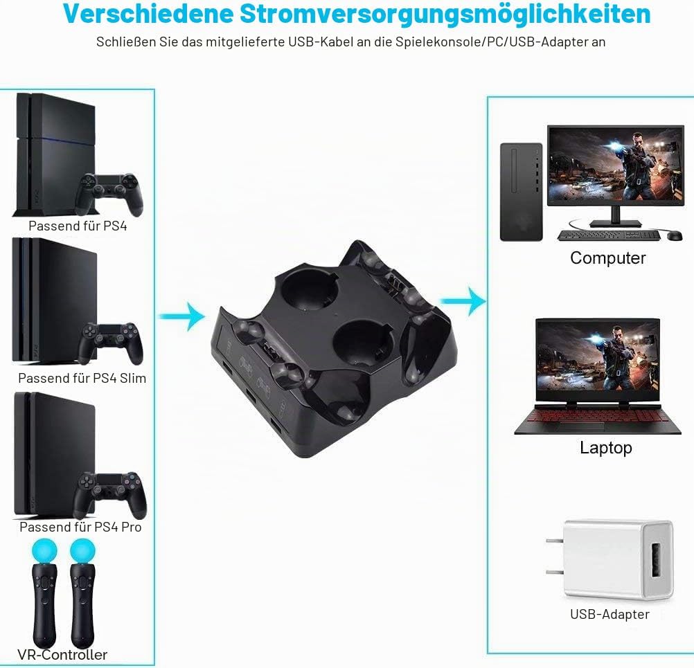 Ladegerät Dock Controller Ladegerät Ladegerät für Ps4 Move für Ps4/ps4 Move/ps4 Vr Controller Vier L