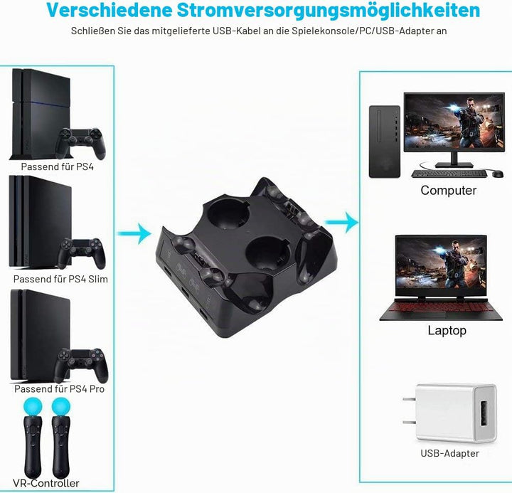 Ladegerät Dock Controller Ladegerät Ladegerät für Ps4 Move für Ps4/ps4 Move/ps4 Vr Controller Vier L