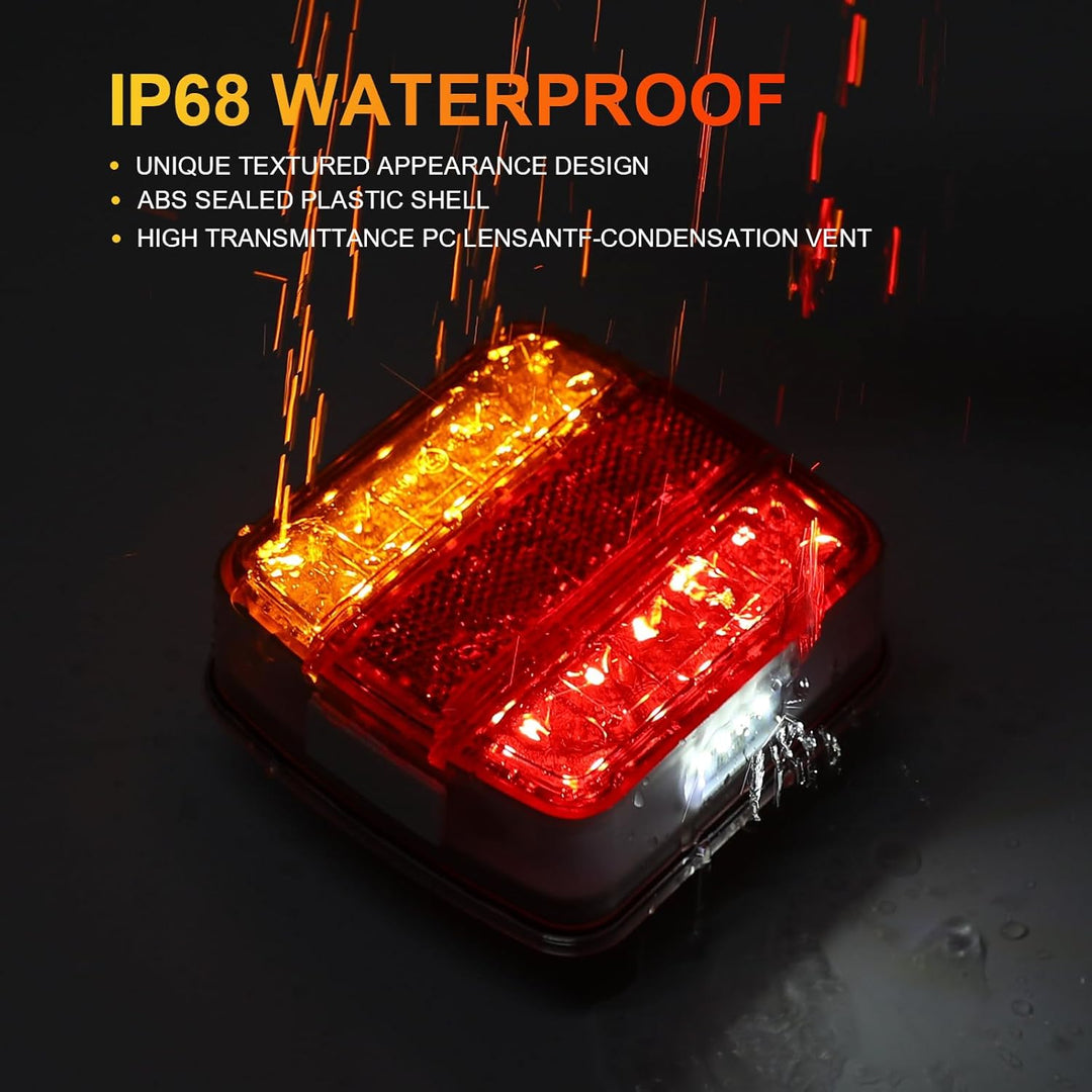 LED Anhänger Rückleuchter Set, 12/24V Magnetische drahtlose LED Wasserdichte Rückleuchten, Anhänger