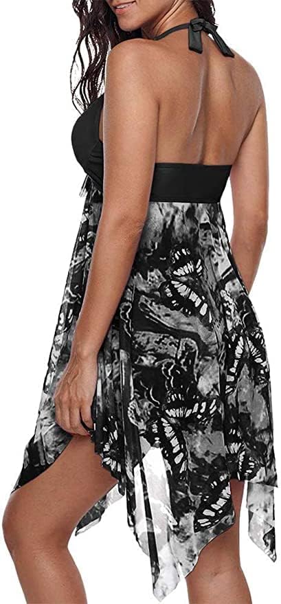CIZEUR Tankini Damen Bauchweg Grosse Grössen mit Short Badeanzug Blumendruck Push up Beachwear Swim