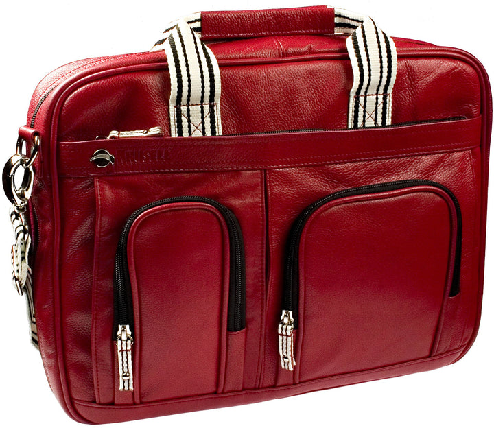 Krusell Breeze Leder Notebooktasche bis 39,6 cm (15,6 Zoll), rot, Rot
