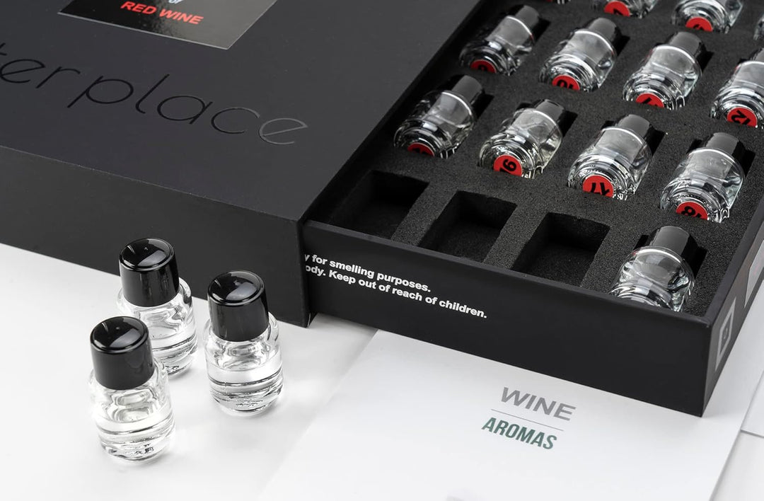 TASTERPLACE 24 Rotwein aromen, Aroma Set, Englisch, für Sommeliers, Tasting Tool