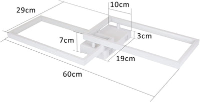 CBJKTX Deckenlampe LED Deckenleuchte Dimmbar mit Fernbedienung 40W Weiss Wohnzimmerlampe aus Metall