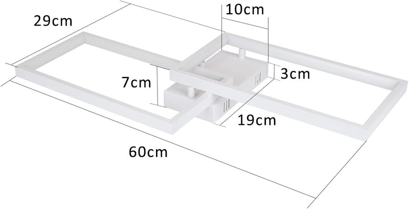 CBJKTX Deckenlampe LED Deckenleuchte Dimmbar mit Fernbedienung 40W Weiss Wohnzimmerlampe aus Metall