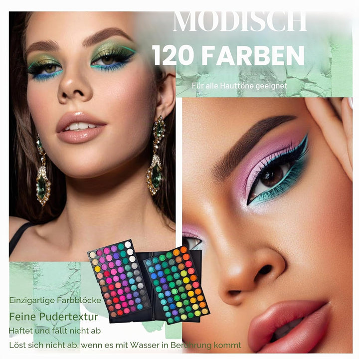 FantasyDay Profi 120 Farben Hochpigmentierte Warme Natürliche Matt Schminke Lidschatten Palette Make
