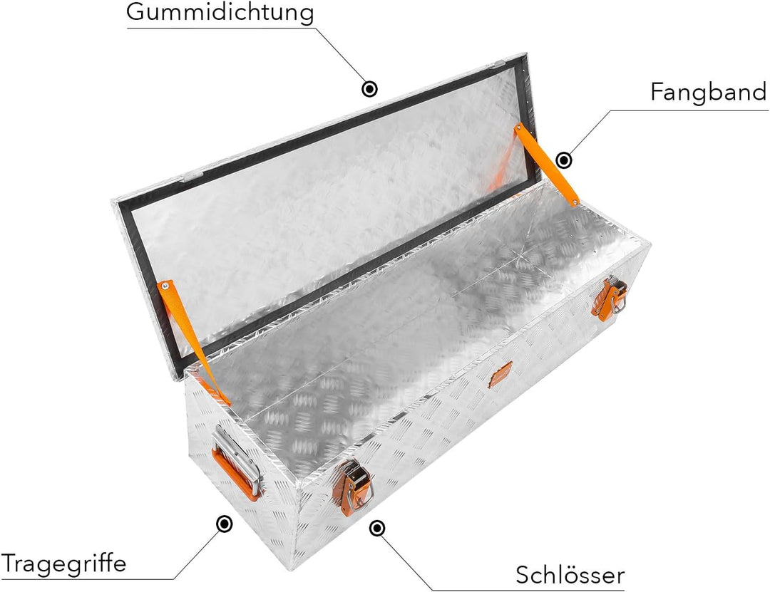 Alubox Werkzeugkiste Riffelblech ABX-RL75 Aluminium 1,5mm Werkzeugkiste leicht und robust 75 Liter 0
