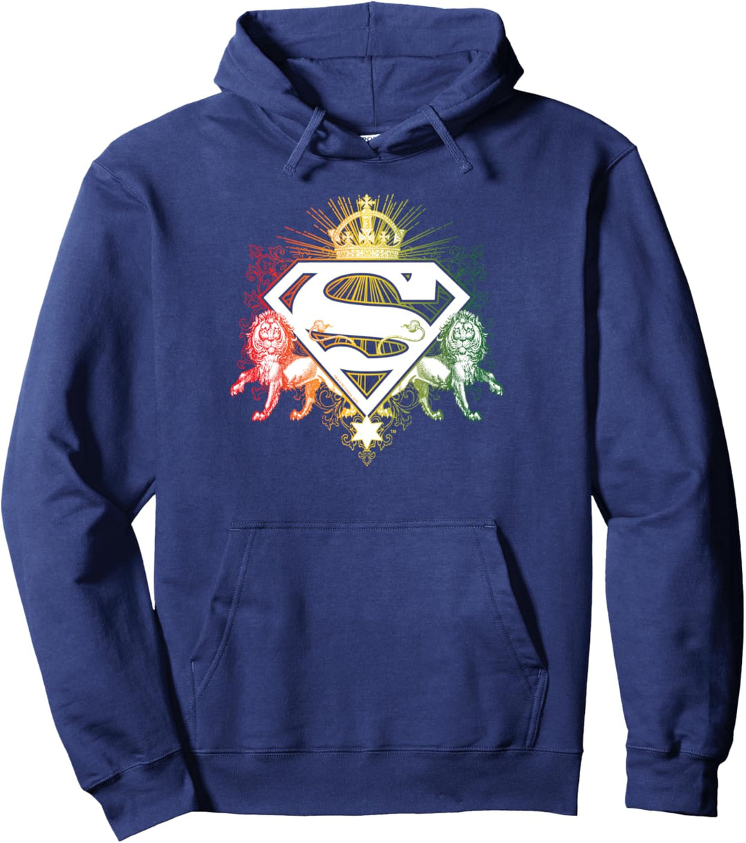Superman Ornate Lion Shield Pullover Hoodie