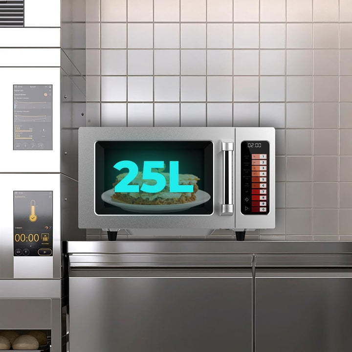Cecotec Mikrowelle FlatPro 2500 Touch, 25L Volumen, 1000 W | Flacher Innenraum ohne Drehteller, Magn