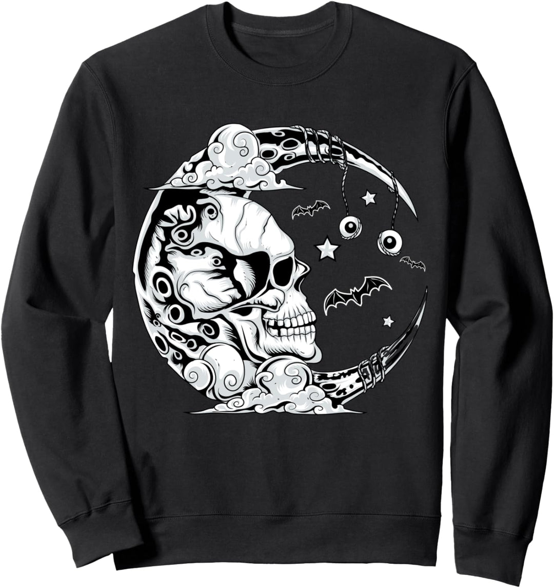 Gothic Skull Moon Phases Nu Goth Dark Occult Wicca Aesthetic Sweatshirt