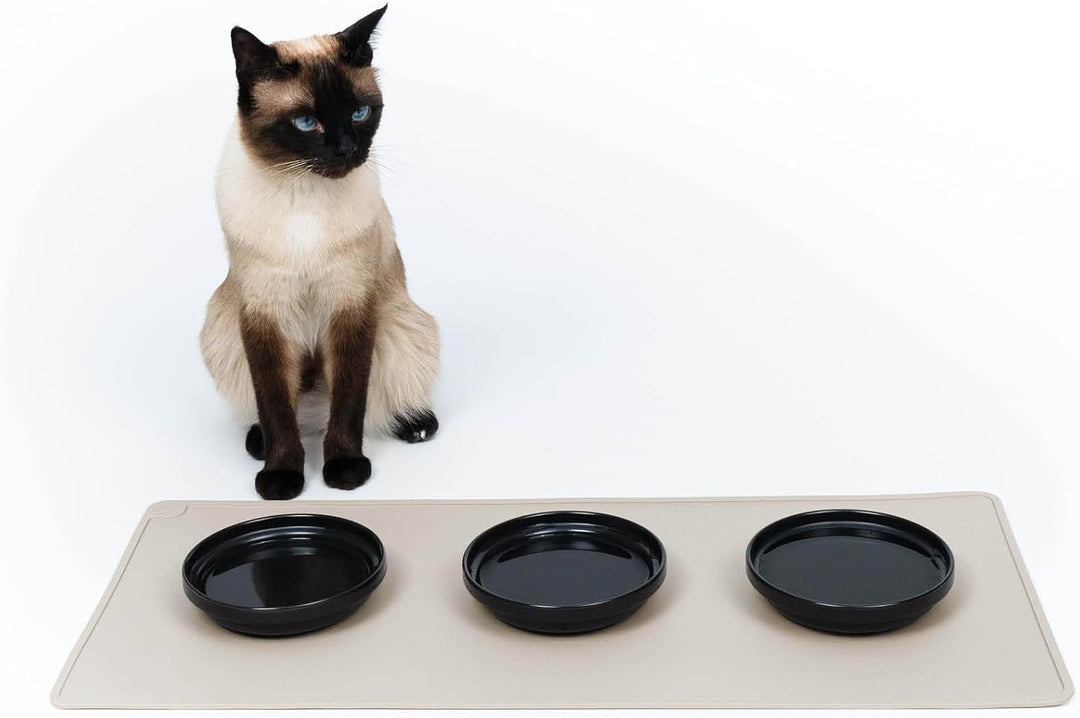 LucyBalu® Napfunterlage für Katzen | Katzenmatte für Wasser- & Futternapf | Silikonmatte als rutschf