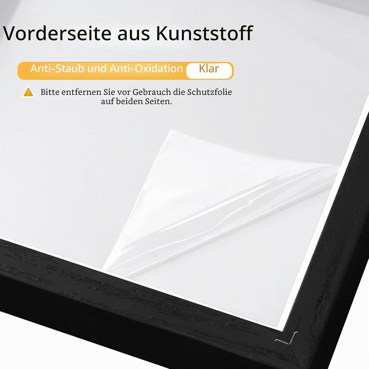 EUGAD 5er Set Bilderrahmen Fotogalerie, tiefer Rahmen für Objekte bis 3 cm, Holzrahmen mit Papier-Pa