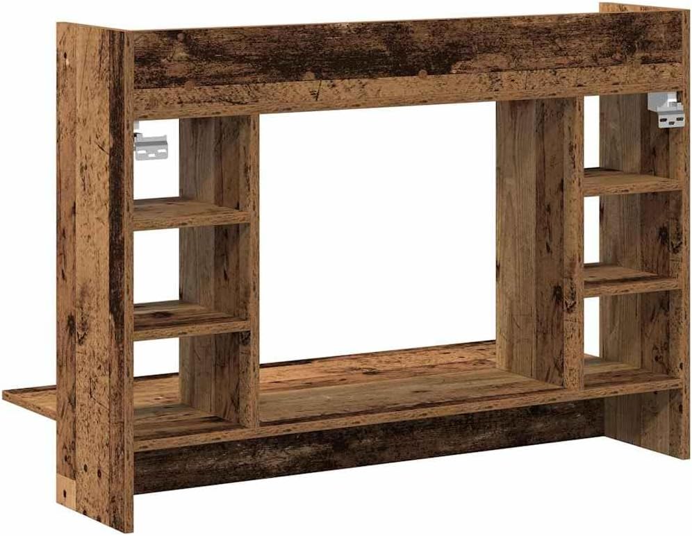 vidaXL Wandtisch mit Regal Altholz 105 x 48 x 75 cm Holzwerkstoff, Moderner rechteckiger Wand-Schrei