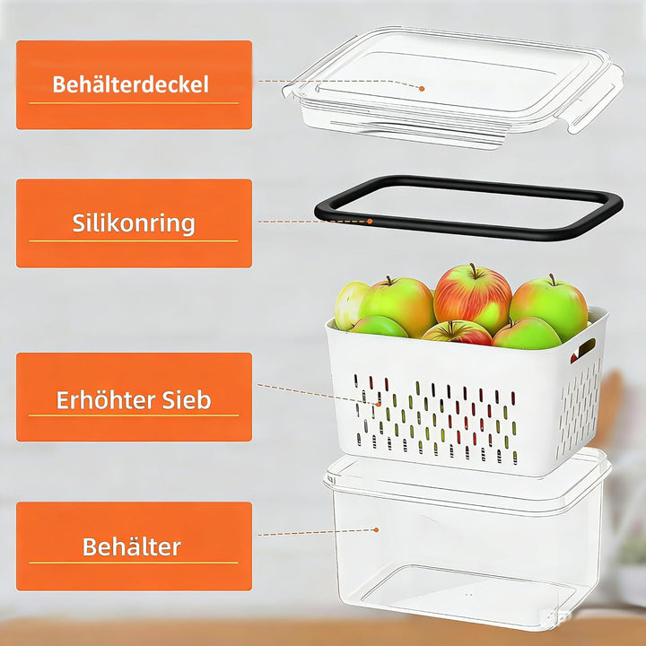 10 PCS Obst Aufbewahrung Kühlschrank, Abtropfen Beeren-Behälter, Gemüse Aufbewahrung Kühlschrank (Ma