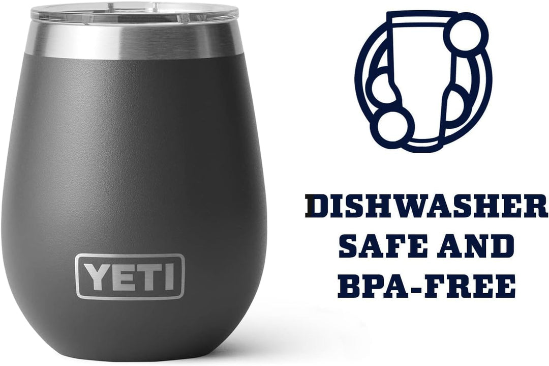 YETI Rambler Weinbecher, Charcoal, 10oz (296ml), Charcoal