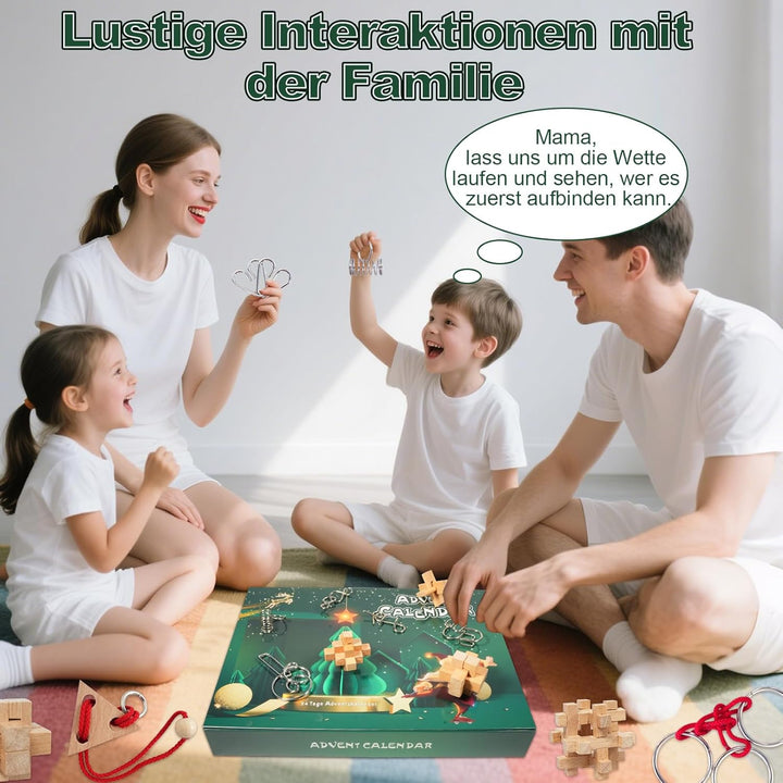 Adventskalender 2025 Knobelspiele für Kinder & Erwachsene-24 Tage von Weihnachtskalender Geschenke m