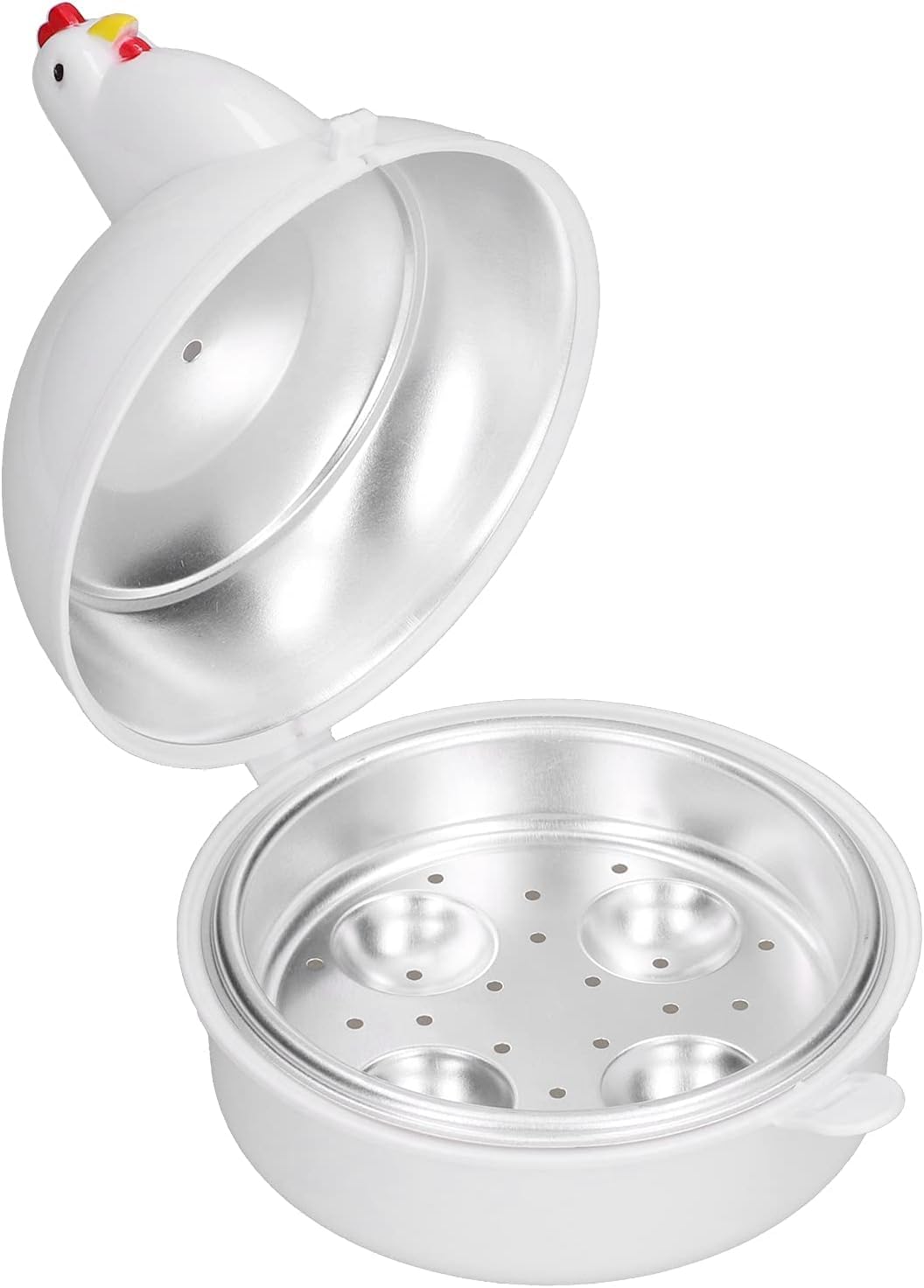 Mikrowelle Eierkocher Mit 4 Eier Kapazität, Eierdämpfer Hühnerform Mikrowelle Dampfkessel Dampfer Mi