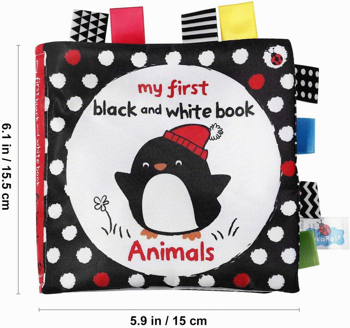 Toyvian 1 Stück Tuch Bücher Schwarz Weiss Label Tuch Buch Frühen Pädagogischen Buch Frühen Lernspiel