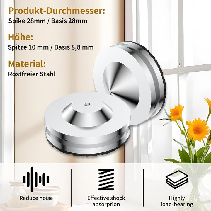 Tertullus 4 Stück Lautsprecher Spikes Lautsprecher Füsse Spikes 27mm×11mm,Anti-Vibrations Lautsprech