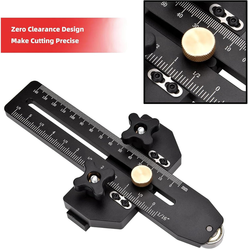 Aluminium Legierung Dünne Rip Jig Tisch Sah Zaun Führung Tisch Säge Zubehör mit Roller Limiter