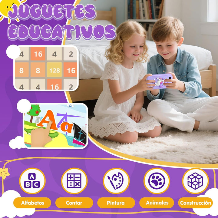 Fippesax Kinder Handy Smartphone Spielzeug, Kinderkamera Handy für Mädchen & Jungen, 20 lernspiele,