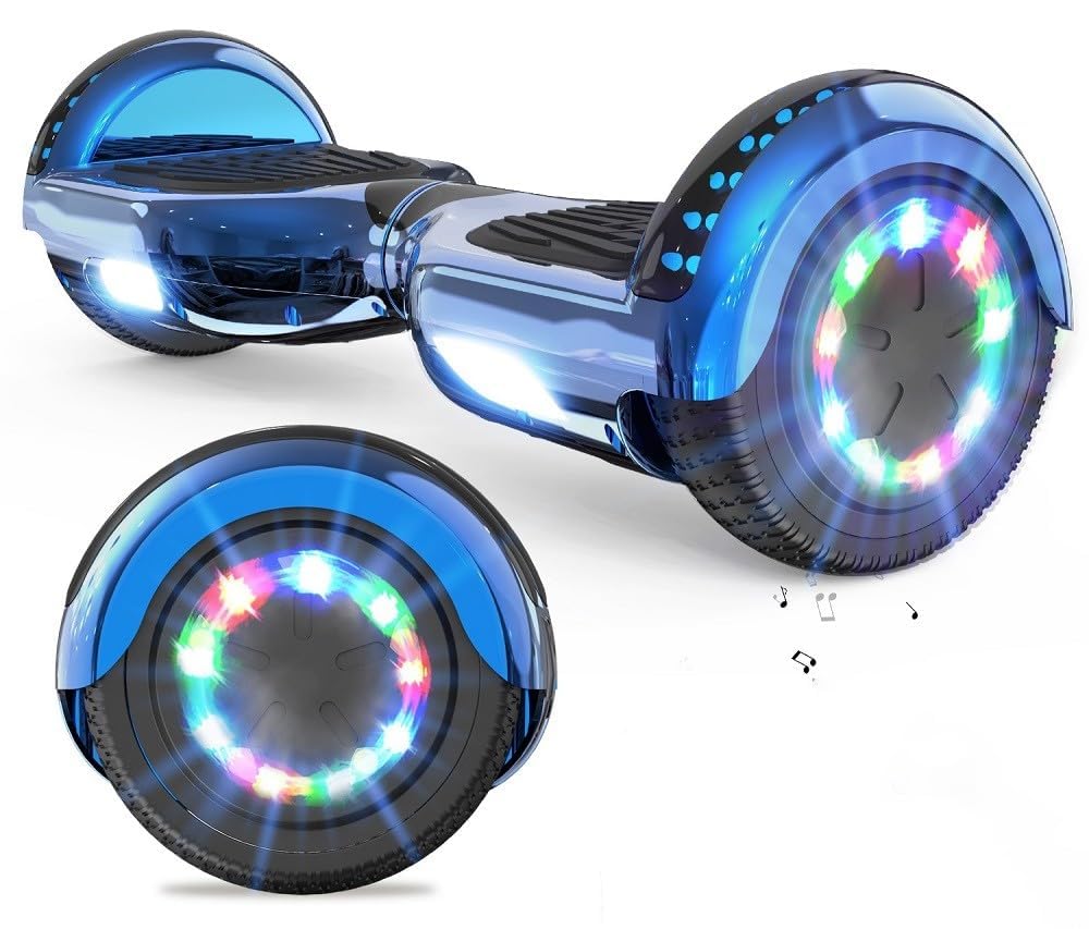 VOUUK Hoberboard 6,5-Zoll-Hoverboard mit zwei Rädern, Mit Bluetooth-Lautsprecher, Mit LED-Lichtern G