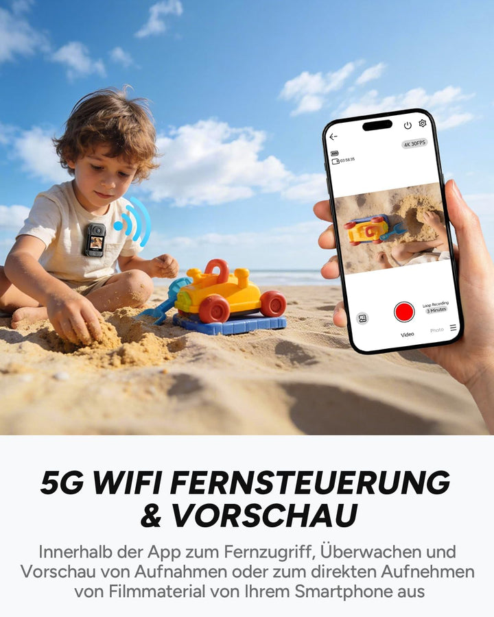 SJCAM C400 Vlogging Camera 4K Videokamera,Pocket Kartenlos,7 Stunden Akku und 6 Achsen Bildstabilisi