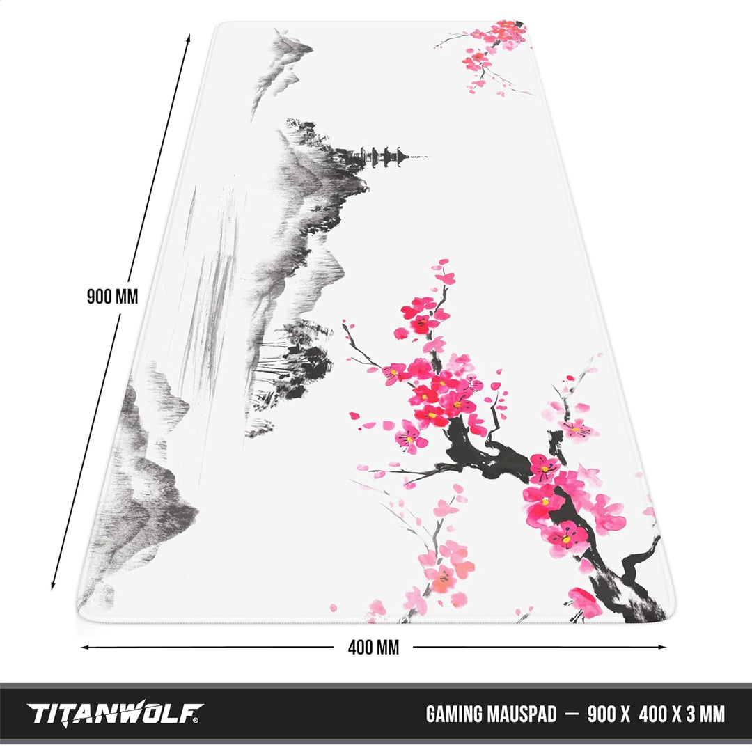 TITANWOLF - XXL Speed Gaming Mauspad 900 x 400mm - XXL Mousepad - Tischunterlage Large Size - verbes
