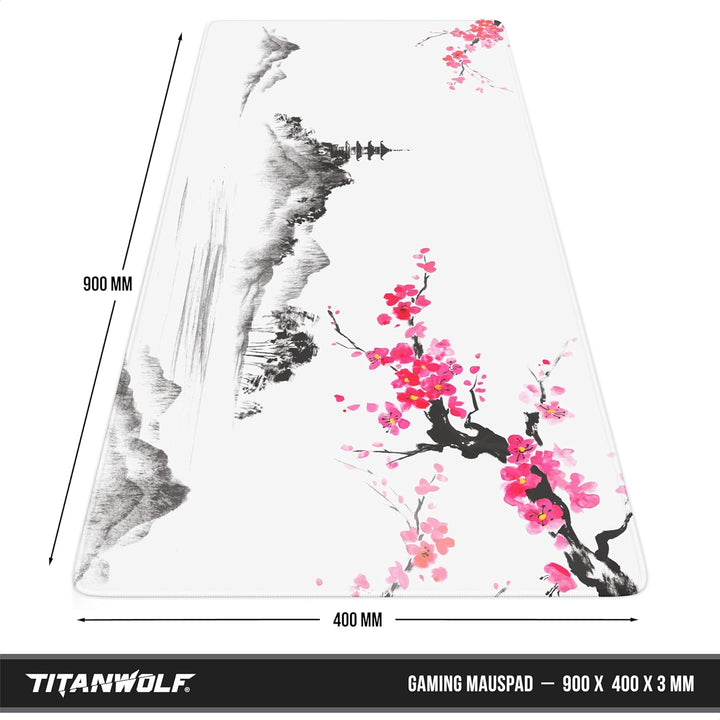 TITANWOLF - XXL Speed Gaming Mauspad 900 x 400mm - XXL Mousepad - Tischunterlage Large Size - verbes
