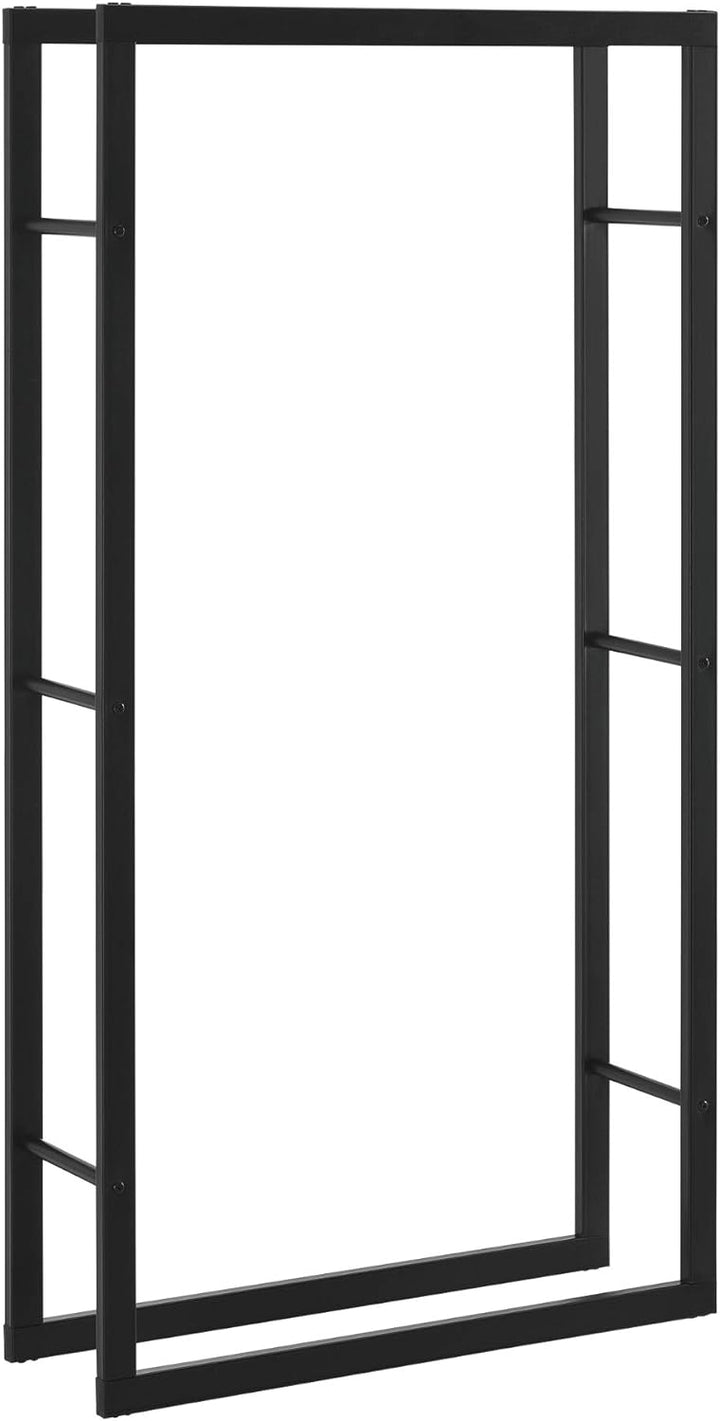 [en.casa] Kaminholzregal 80x150x25cm Brennholzregal Feuerholzregal Holzhalter Schwarz 80 x 150 x 25