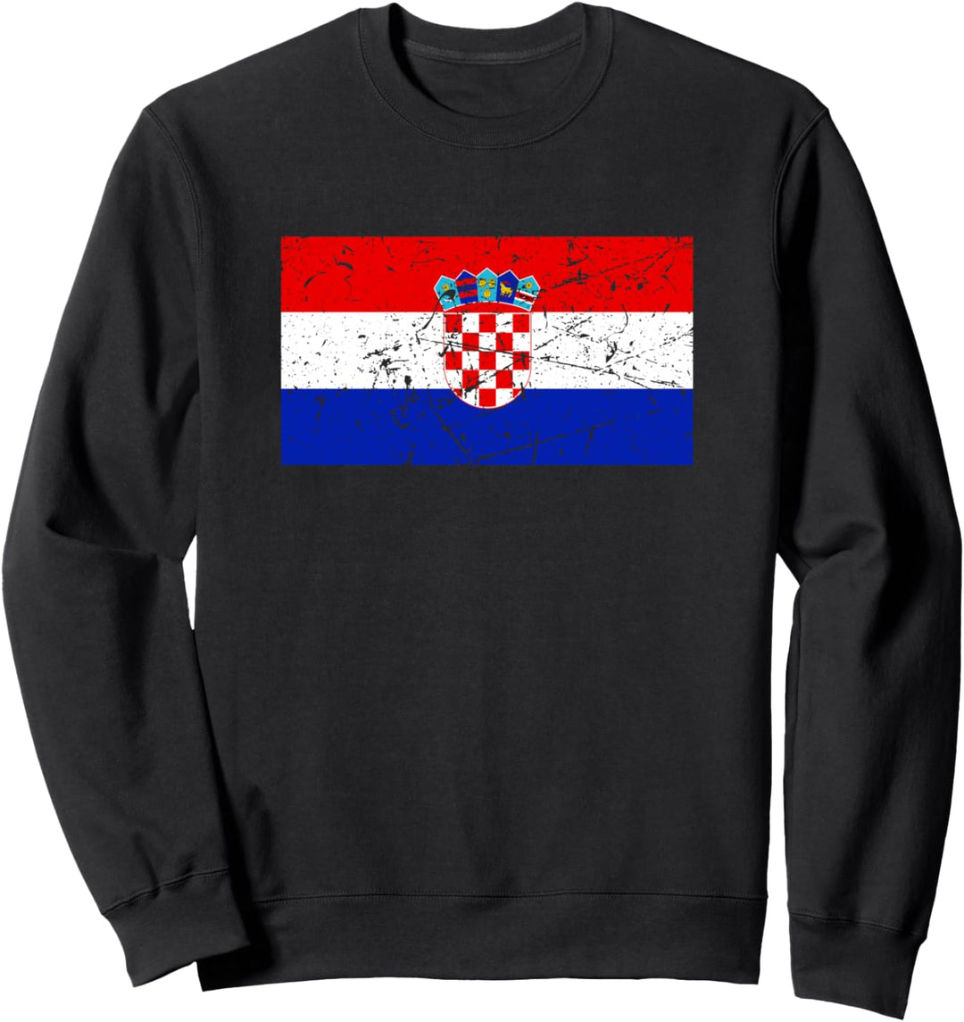 Retro Vintage Kroatien Flagge Sweatshirt