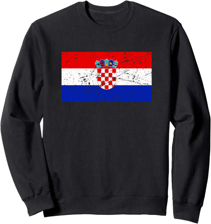 Retro Vintage Kroatien Flagge Sweatshirt