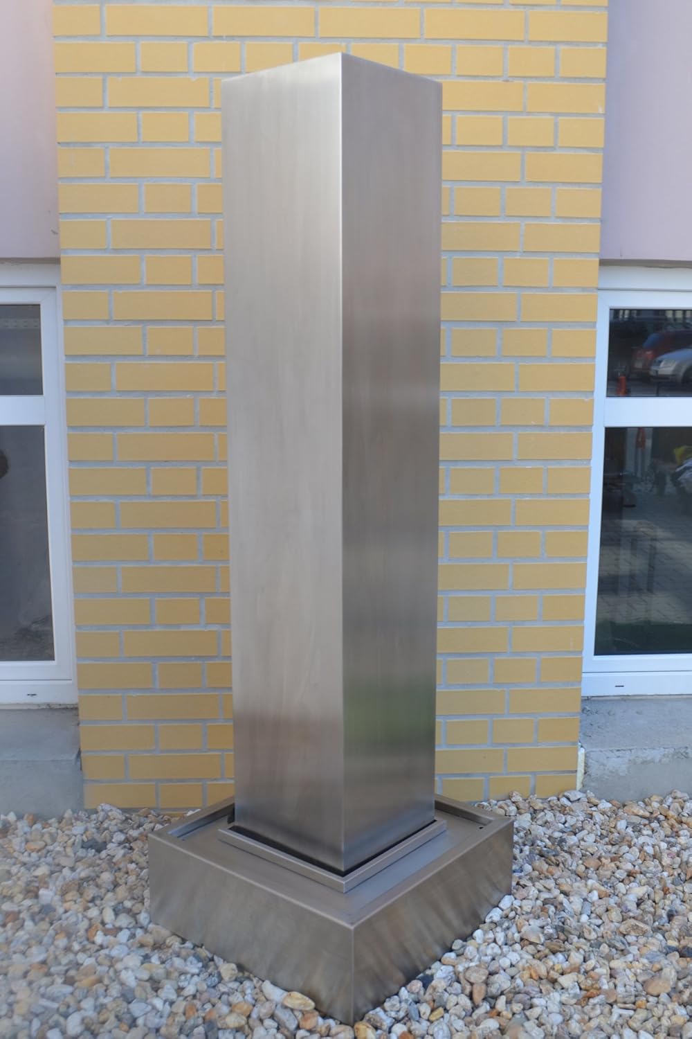 KÖHKO® Gartenbrunnen Tower Höhe 100 cm 26001 Springbrunnen mit Edelstahlbecken 100 CM Edelstahlbecke