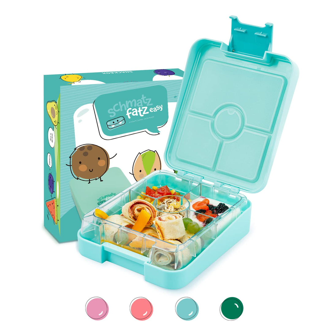schmatzfatz easy Kinder Snackbox, Brotdose, Brotdose Kinder mit Fächern, Bento Box, Brotdose Kinder,