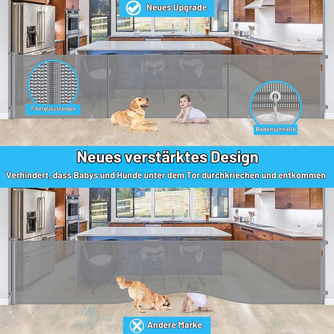 Wodondog Baby-treppenschutzgitter,0-300 cm, 83 cm Hoch,türschutzgitter ausziehbar, Einhändig Bedienb