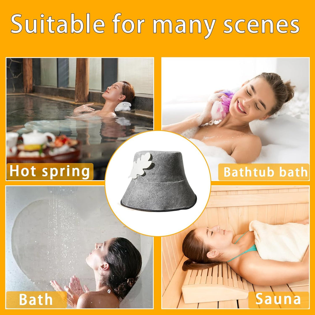 KHDULQ Saunahut,2 Filzhut für Damen und Herren Inkl Saunamütze aus Sauna Mütze Filzkappe Mütze Filzh