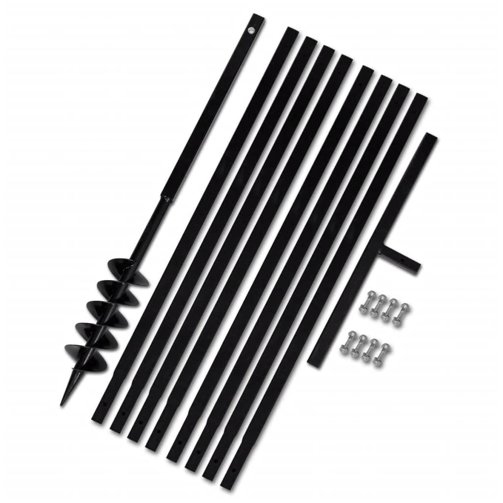 Erdbohrer mit Griff 100 mm Verlängerungsrohr 9 m Bohrer Benzin für Bohrmaschine Bodenbohrer Erdbohrg
