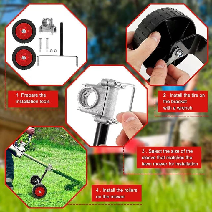 Rasentrimmer-Räder, verstellbare Stützräder für Trimmer, universelles Garten-Rasentrimmer-Zubehör, g