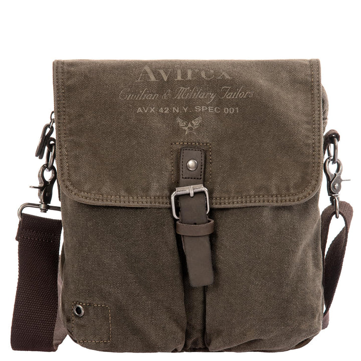 Avirex Collection 140506 Umhängetasche, gross, mit verstellbarem Schultergurt, Canvas, Crossbody Bag